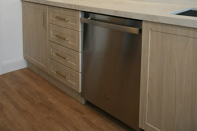 Clean a stainless steel door dishwasher